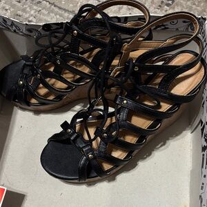 Women's Black Strappy Sandals
